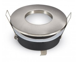 Foco Fijo Aluminio empotrar Niquel Mate 84mm IP65, Ideal para baño